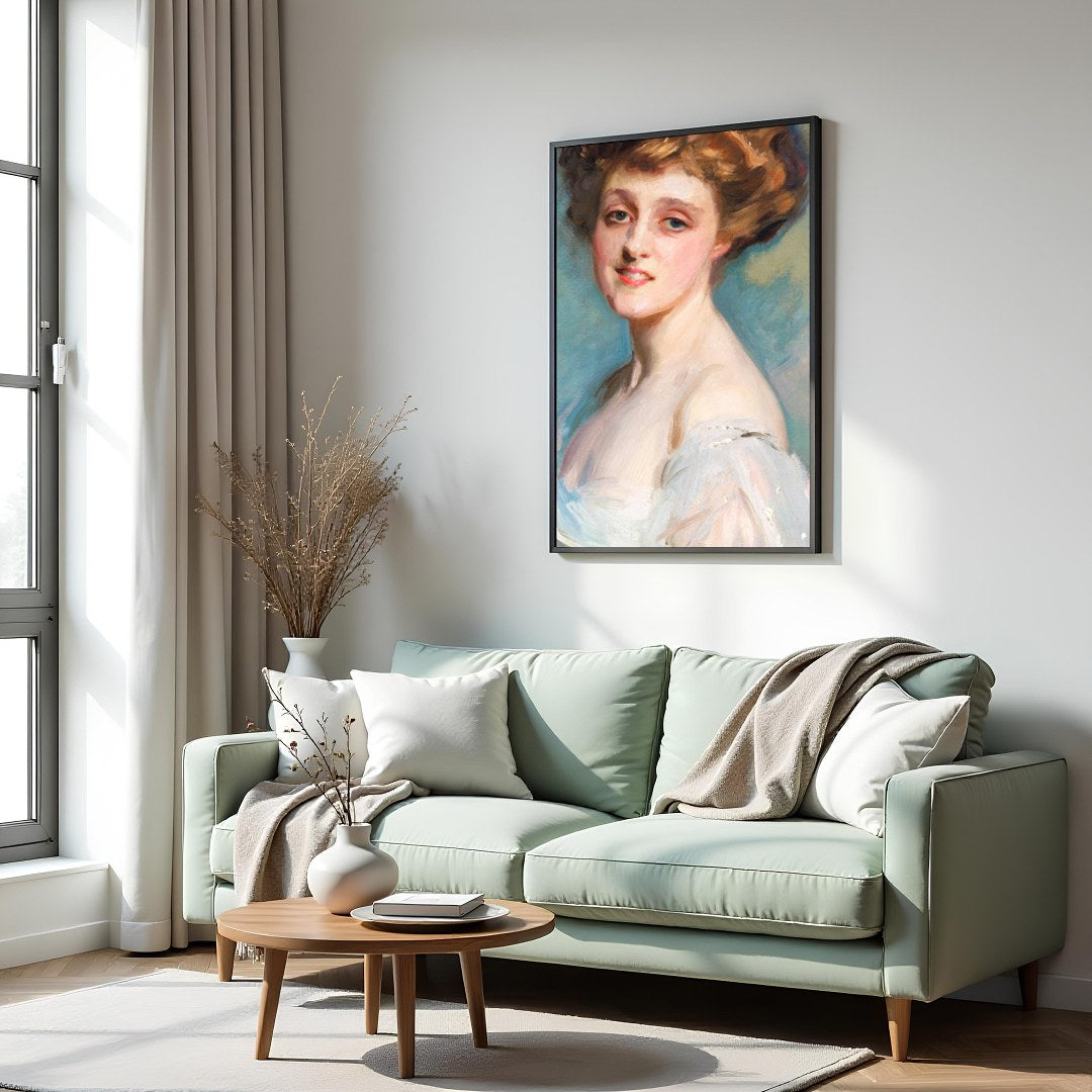 Experience the timeless charm of Victorian elegance with this captivating portrait. Its soft for Hall