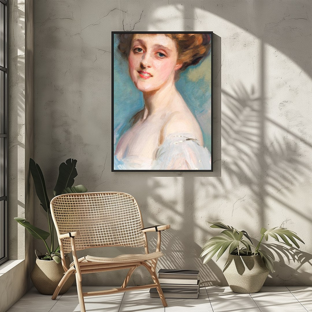 Experience the timeless charm of Victorian elegance with this captivating portrait. Its soft for Sitting Area
