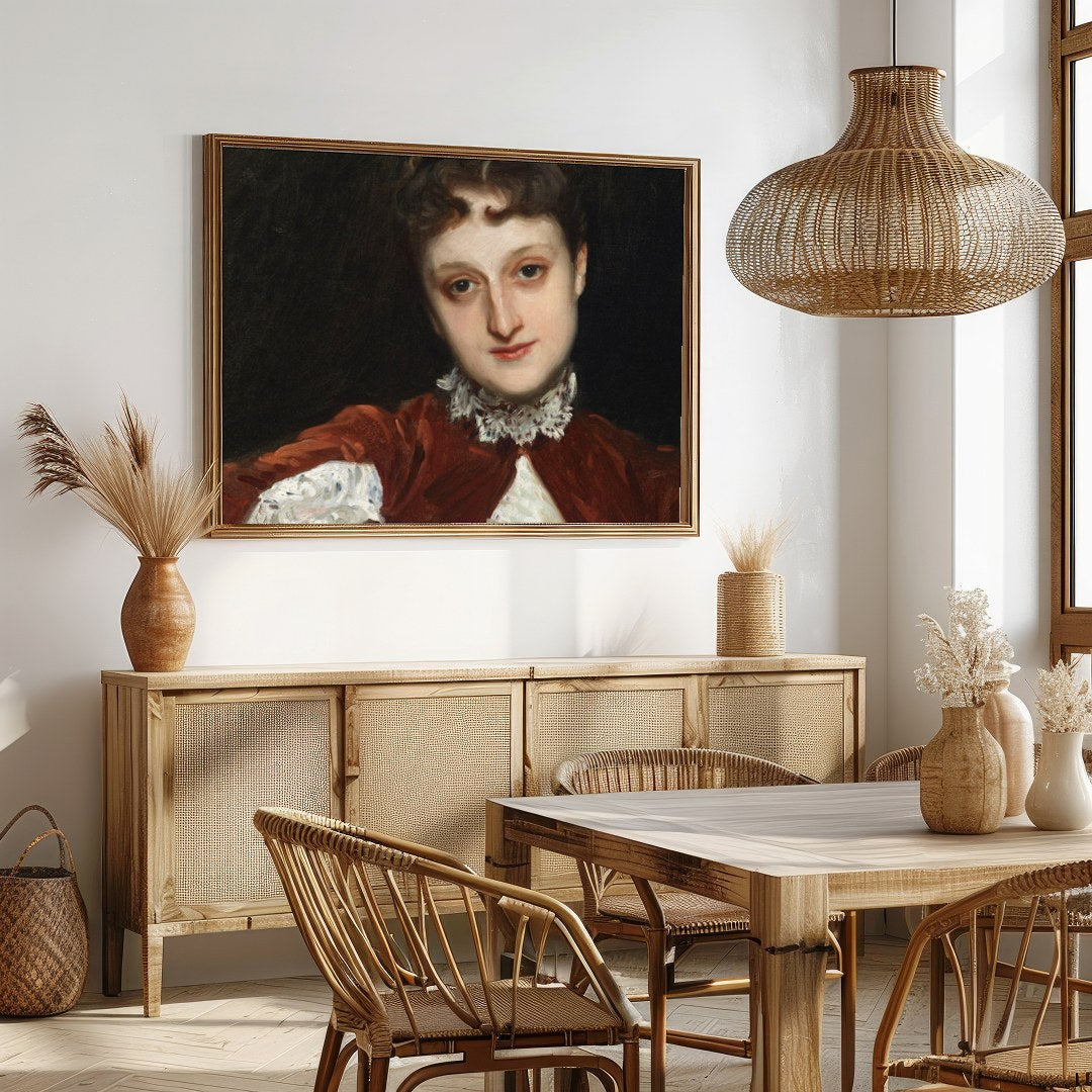 Delve into the grace and poise of the Victorian era with this exquisite portrait of a lady. The for Dining