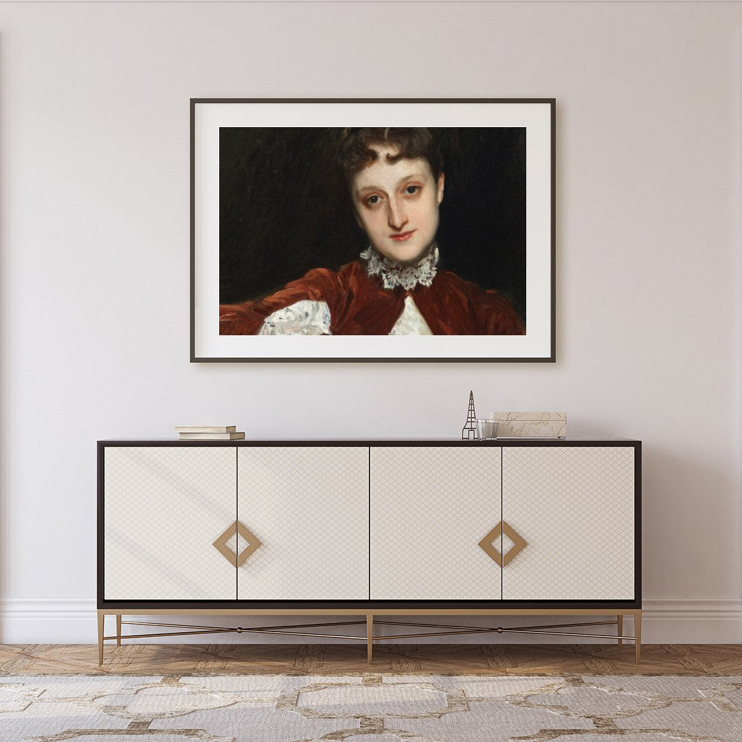 Delve into the grace and poise of the Victorian era with this exquisite portrait of a lady. The for Foyer