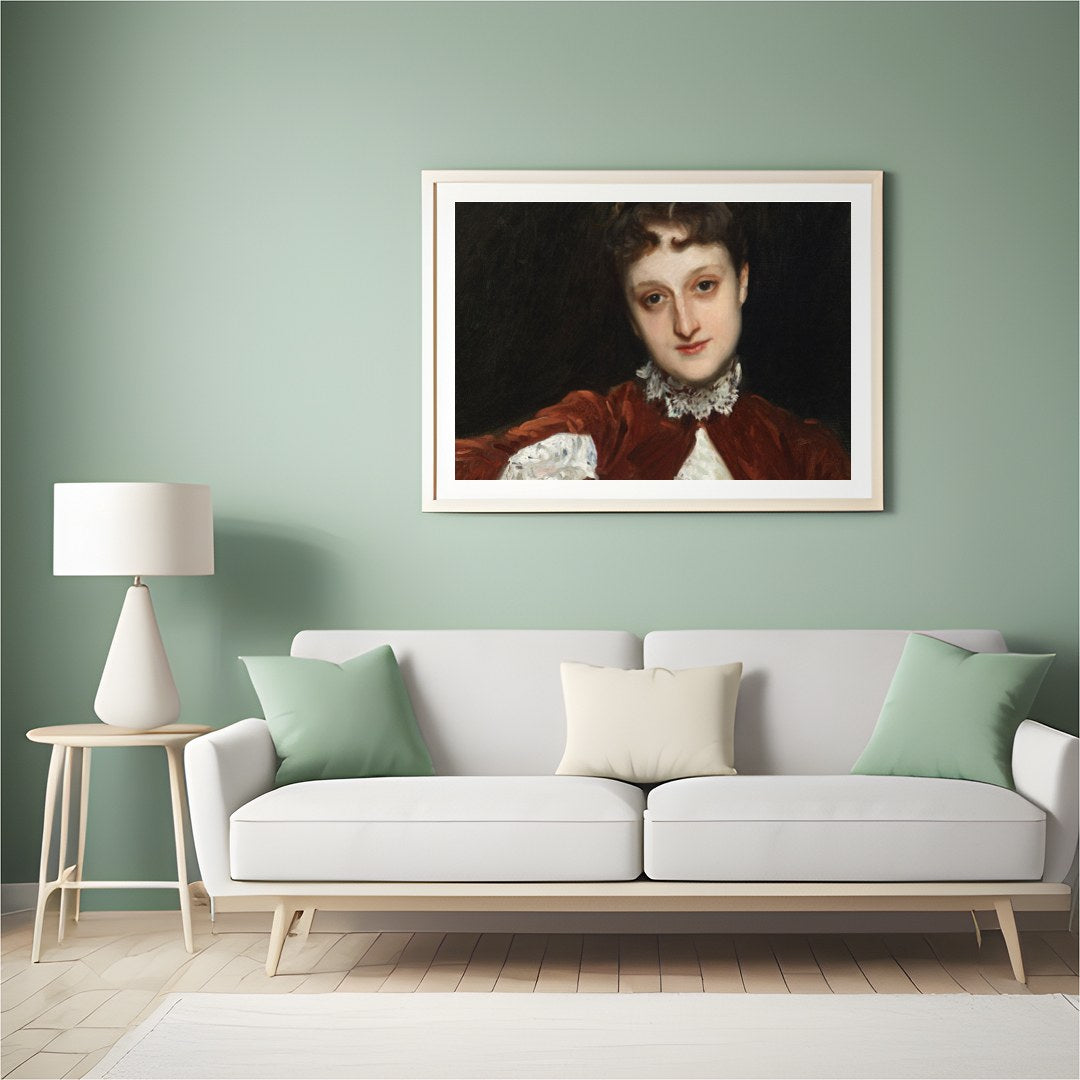 Delve into the grace and poise of the Victorian era with this exquisite portrait of a lady. The for Hall