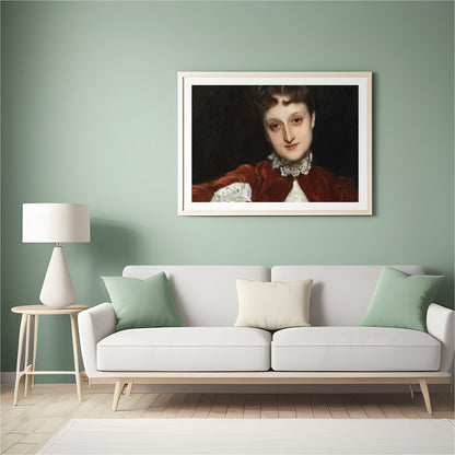 Delve into the grace and poise of the Victorian era with this exquisite portrait of a lady. The for Hall