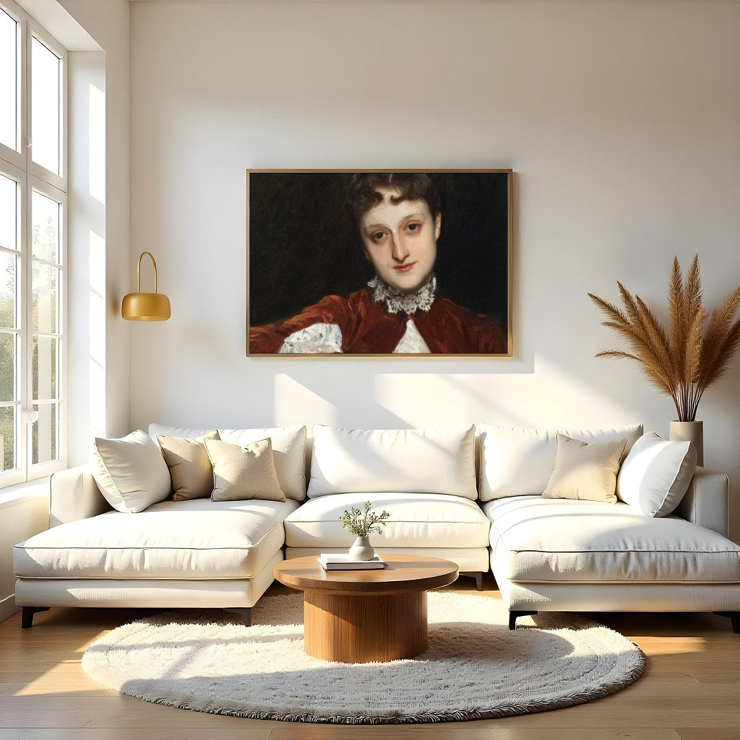Delve into the grace and poise of the Victorian era with this exquisite portrait of a lady. The for Living Room