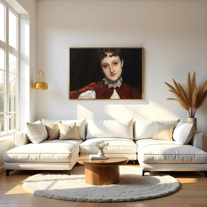 Delve into the grace and poise of the Victorian era with this exquisite portrait of a lady. The for Living Room