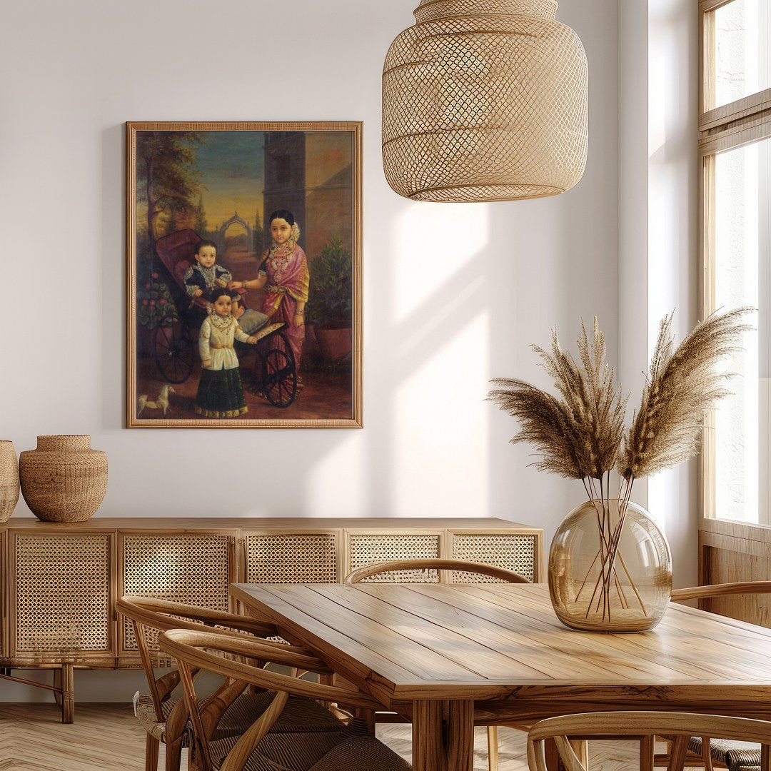 Immerse yourself in the refined elegance of this Victorian-era family portrait. Exquisitely for Extra Kitchen