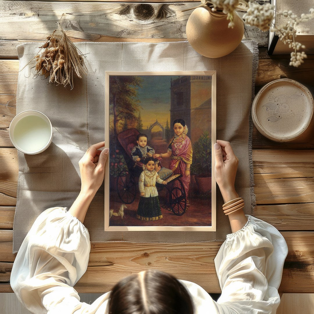 Immerse yourself in the refined elegance of this Victorian-era family portrait. Exquisitely for Kitchen