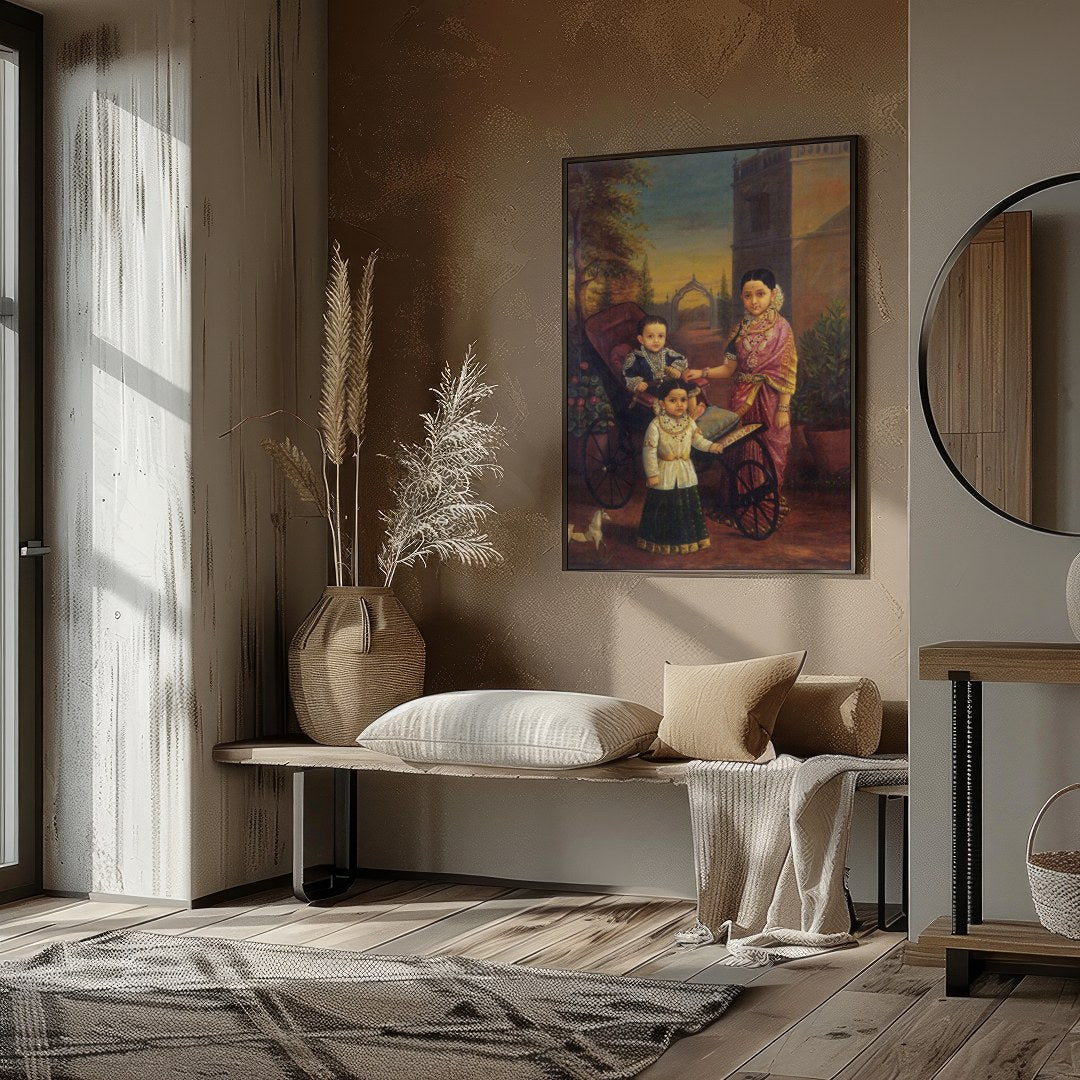 Immerse yourself in the refined elegance of this Victorian-era family portrait. Exquisitely for office