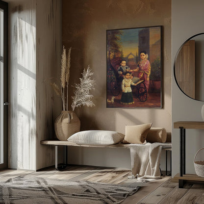 Immerse yourself in the refined elegance of this Victorian-era family portrait. Exquisitely for office