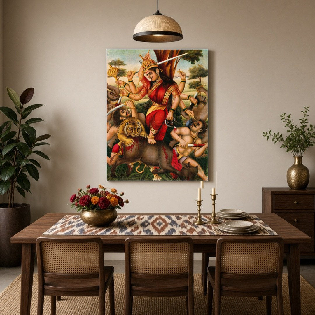 Immerse yourself in the legendary tale of courage and triumph with this captivating artwork. for Dining