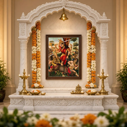 Immerse yourself in the legendary tale of courage and triumph with this captivating artwork. for Home Temple