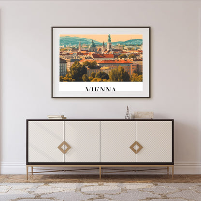 Immerse yourself in the tranquil beauty of Vienna's skyline with this elegant wall art piece. for Foyer