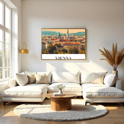 Immerse yourself in the tranquil beauty of Vienna's skyline with this elegant wall art piece. for Living Room