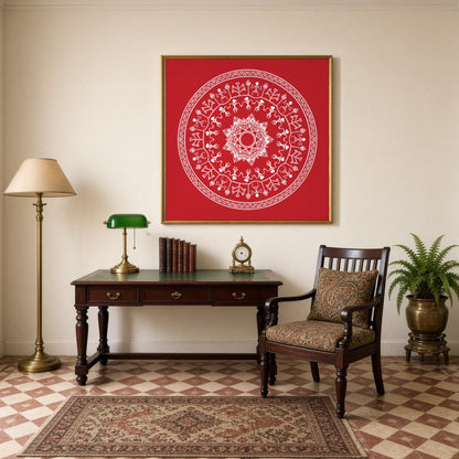 Immerse yourself in the vibrant rhythm of village life with this captivating Warli art print. The for Study