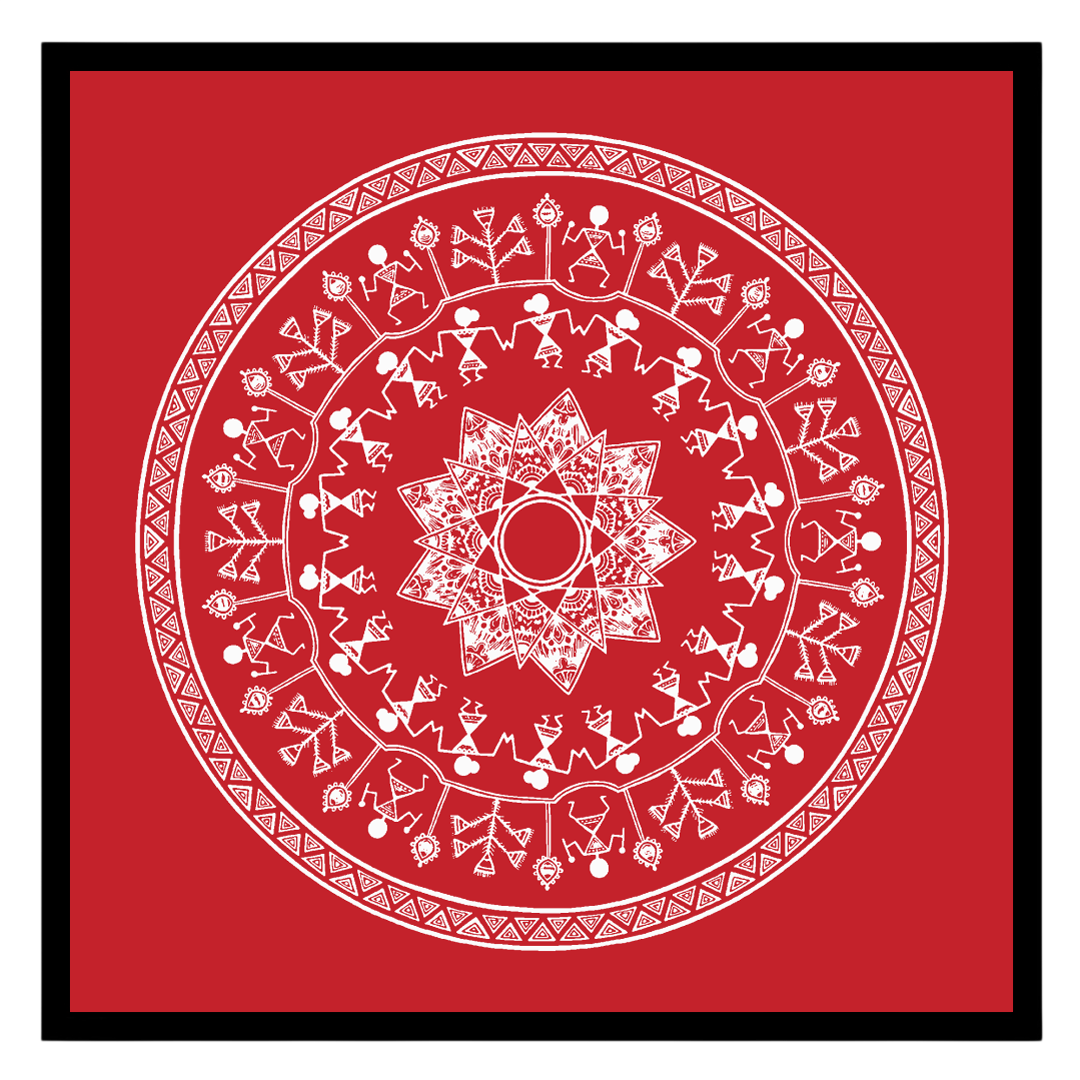 Immerse yourself in the vibrant rhythm of village life with this captivating Warli art print. The for sweet-home