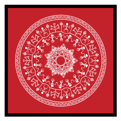 Immerse yourself in the vibrant rhythm of village life with this captivating Warli art print. The for sweet-home