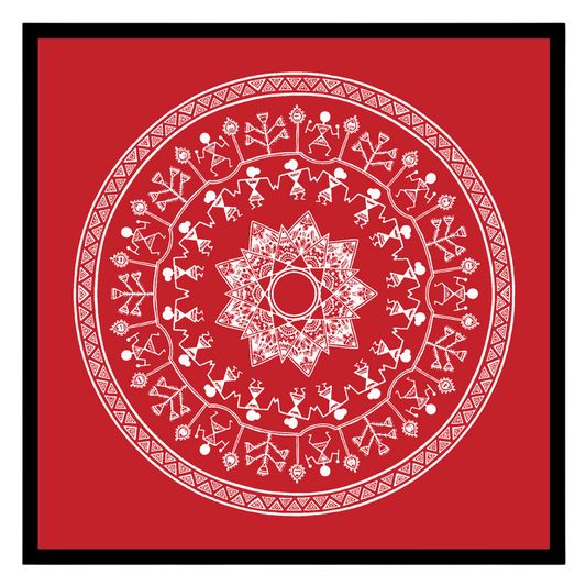 Immerse yourself in the vibrant rhythm of village life with this captivating Warli art print. The for sweet-home