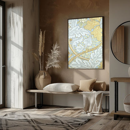This enchanting wall art piece showcases a vintage botanical design with intricate leaves and for dwelling