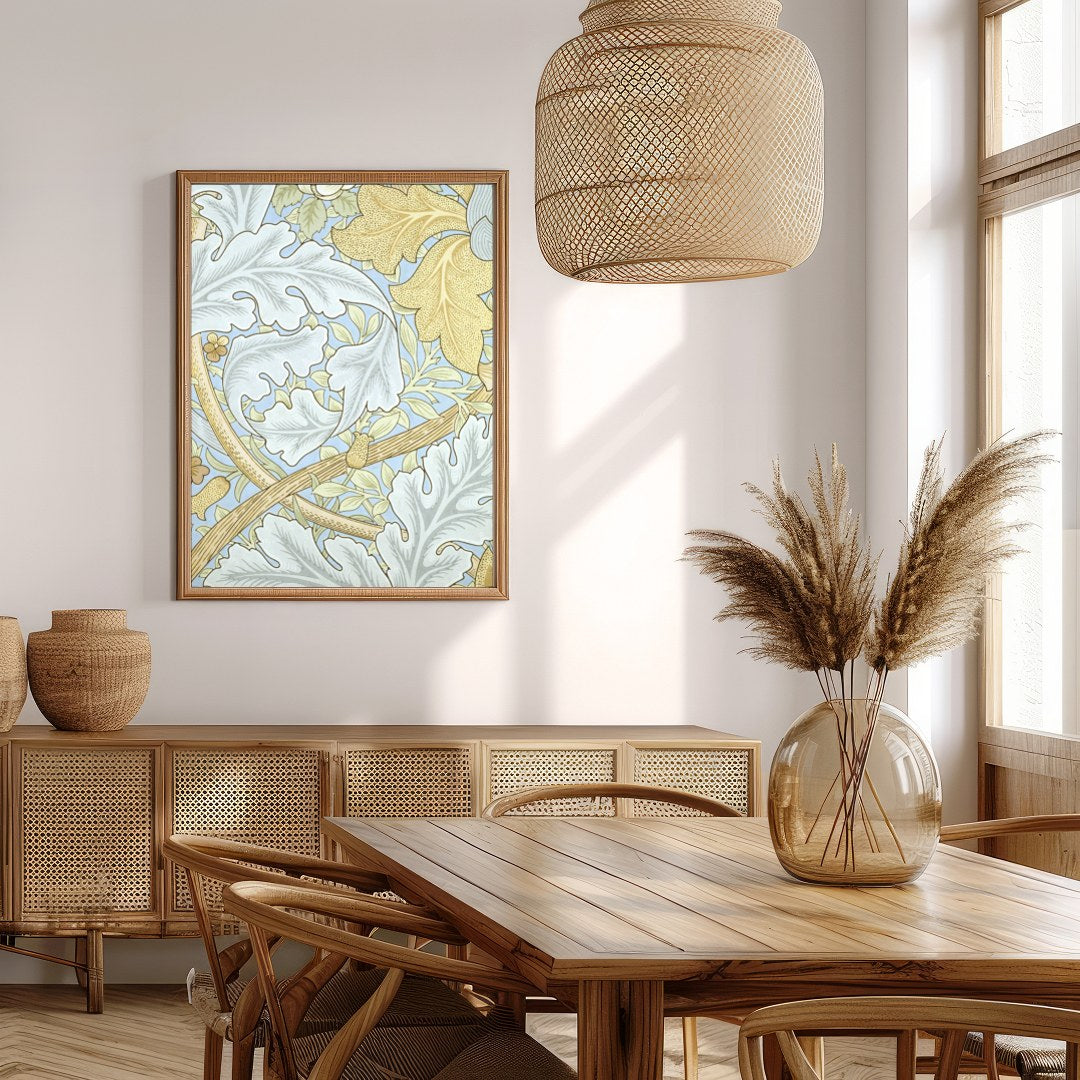 This enchanting wall art piece showcases a vintage botanical design with intricate leaves and for Extra Kitchen