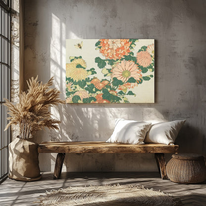 Immerse yourself in the timeless beauty of this vintage-style chrysanthemum artwork. The delicate for Veranda