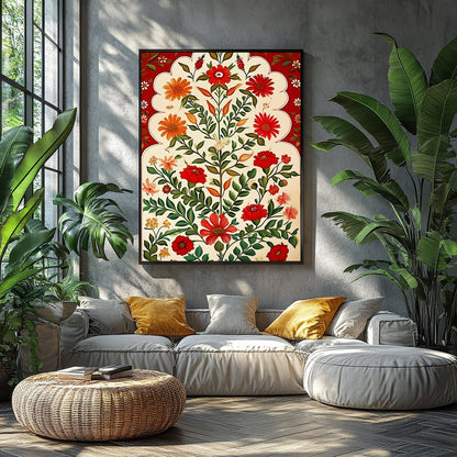 Immerse yourself in the timeless beauty of the Vintage Floral Arbor Canvas. This exquisite piece for Balcony