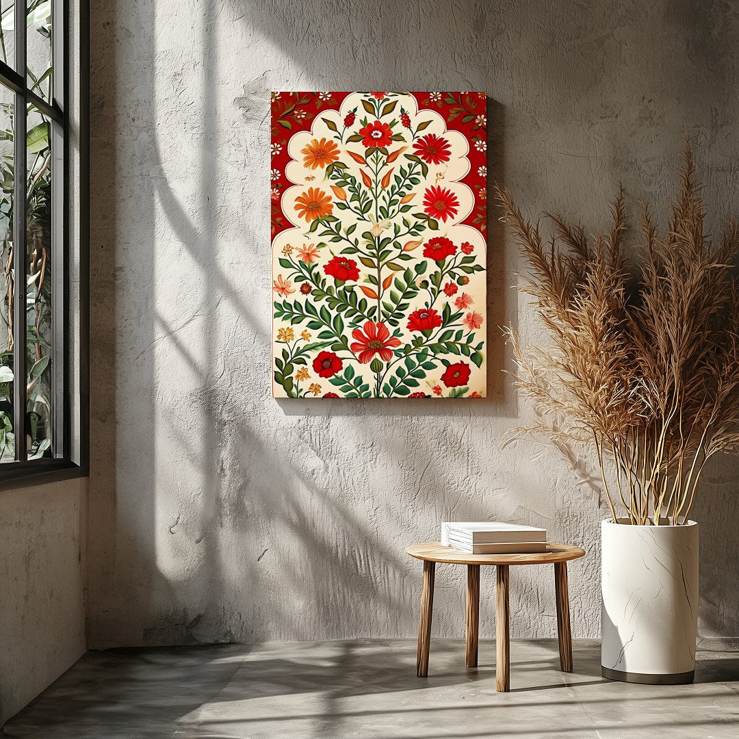 Immerse yourself in the timeless beauty of the Vintage Floral Arbor Canvas. This exquisite piece for Entrance