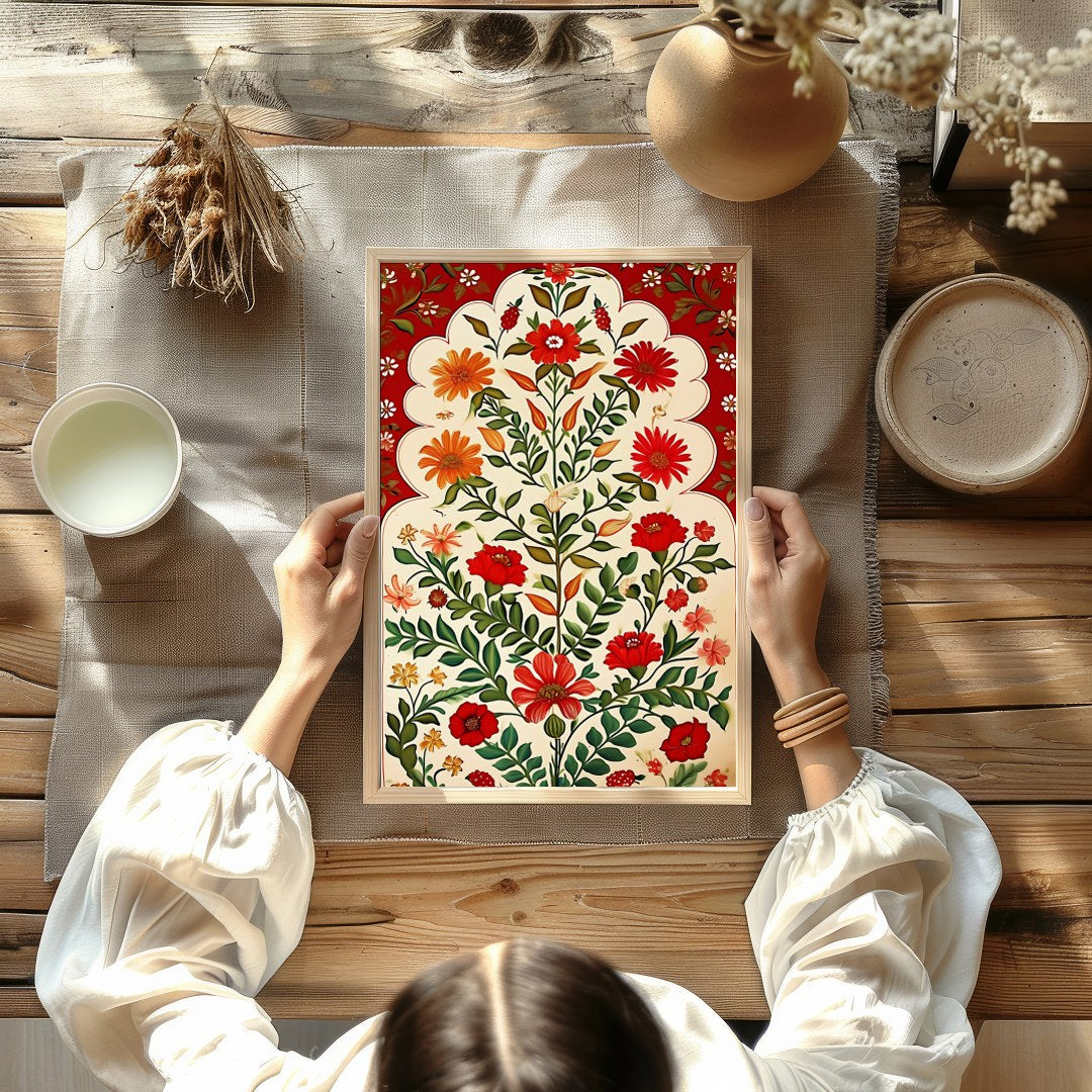 Immerse yourself in the timeless beauty of the Vintage Floral Arbor Canvas. This exquisite piece for Kitchen