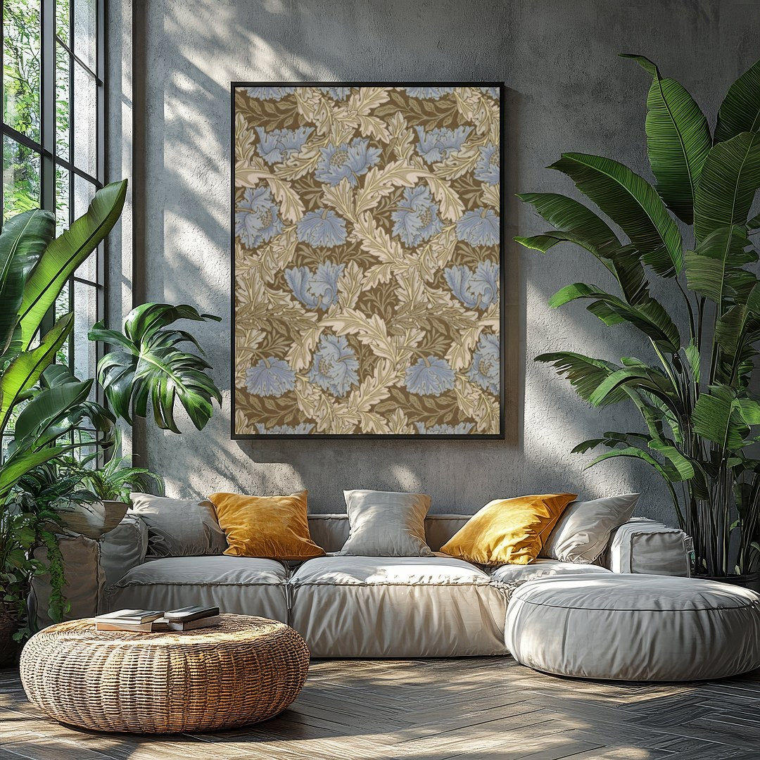 Elevate your space with this elegant vintage-inspired floral artwork. The harmonious blend of blue for Balcony