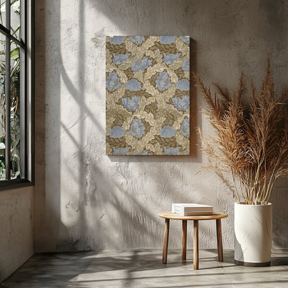 Elevate your space with this elegant vintage-inspired floral artwork. The harmonious blend of blue for Entrance