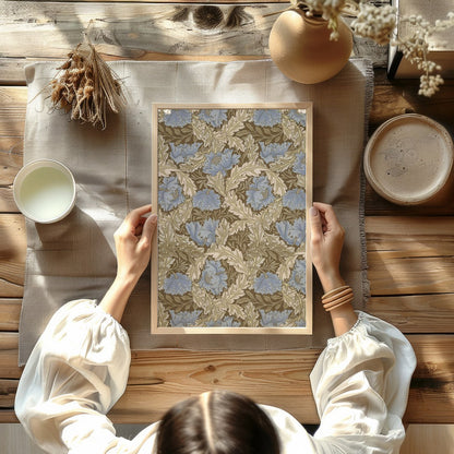 Elevate your space with this elegant vintage-inspired floral artwork. The harmonious blend of blue for Kitchen