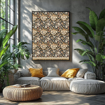 Immerse yourself in the intricate world of William Morris with this exquisitely detailed floral for Balcony