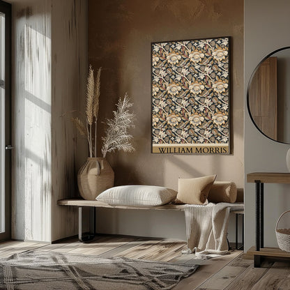 Immerse yourself in the intricate world of William Morris with this exquisitely detailed floral for retreat