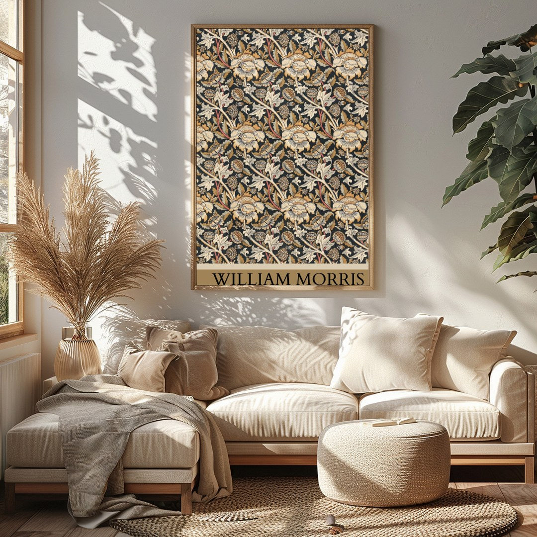 Immerse yourself in the intricate world of William Morris with this exquisitely detailed floral for Sitting Area