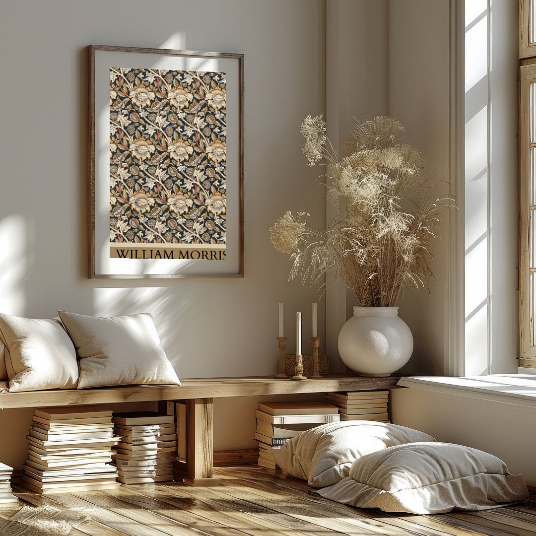 Immerse yourself in the intricate world of William Morris with this exquisitely detailed floral for studio