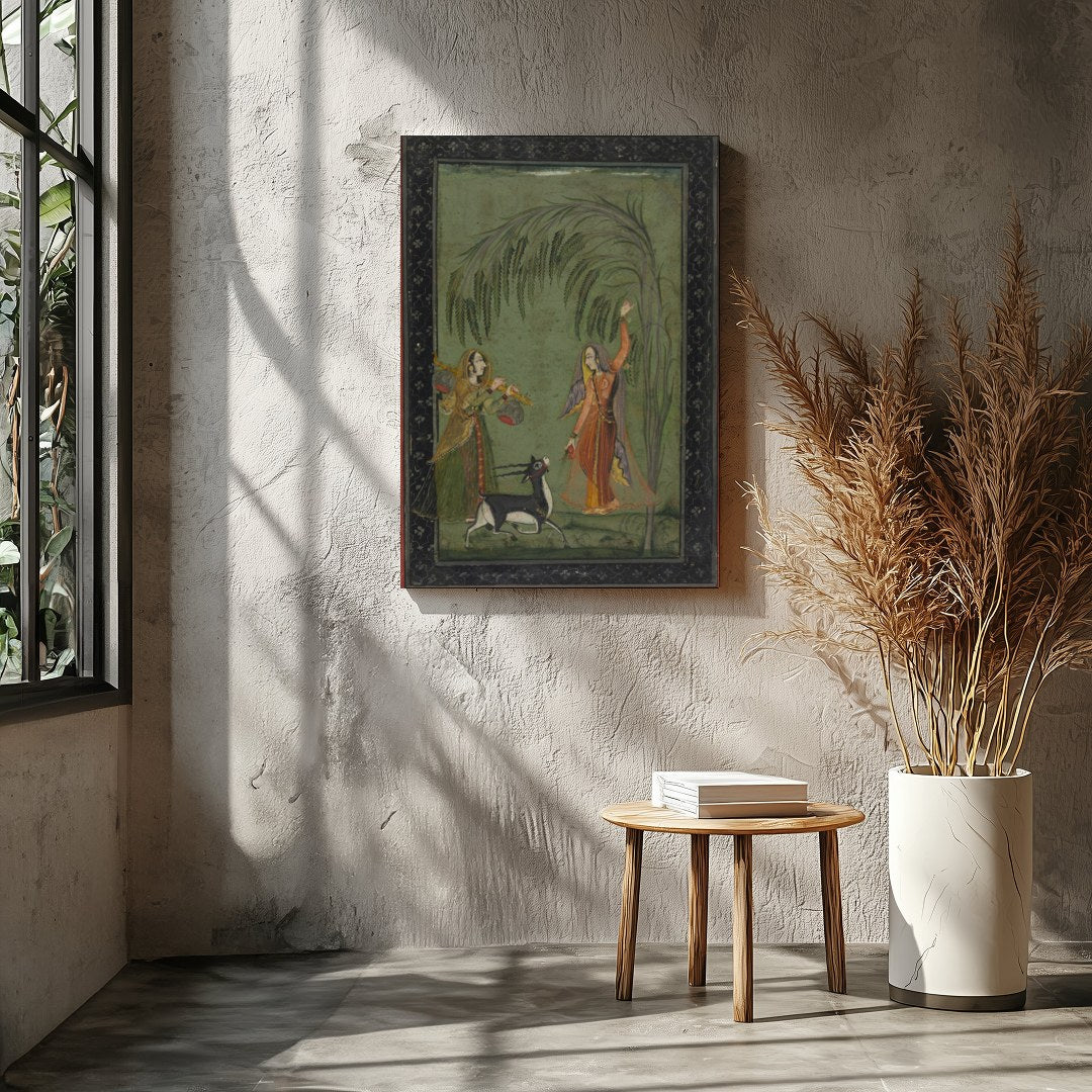 Experience the timeless elegance of a Mughal-inspired courtyard scene. This captivating piece for Entrance
