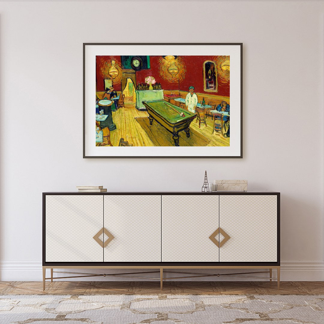 Experience the charm of a historic cafe scene with this vibrant wall art. The warm hues and dynamic for Foyer