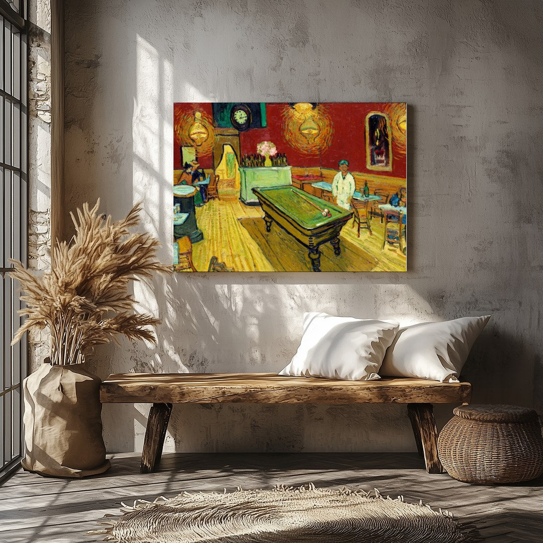 Experience the charm of a historic cafe scene with this vibrant wall art. The warm hues and dynamic for Veranda