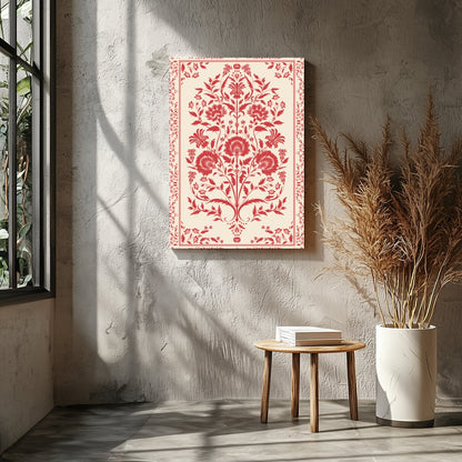Infuse your space with timeless elegance through this vintage-inspired floral tapestry. Rich red for Entrance