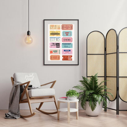 This delightful collection of vintage-inspired tickets evokes a sense of nostalgia and wanderlust. … for living room