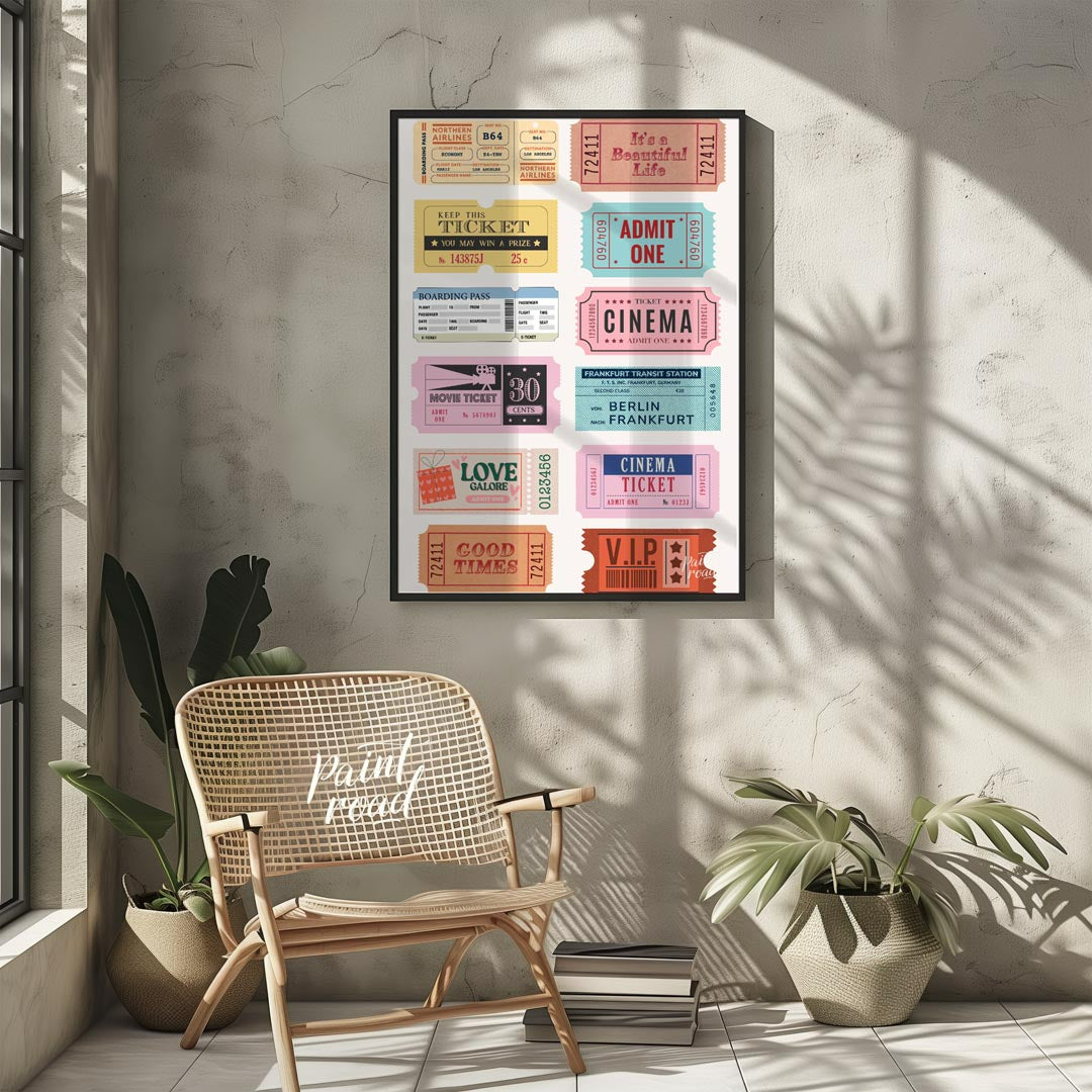 This delightful collection of vintage-inspired tickets evokes a sense of nostalgia and wanderlust. … for other