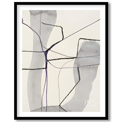 """Violet Nexus"" presents a minimalist abstract composition with a delicate interplay of soft gray… for house