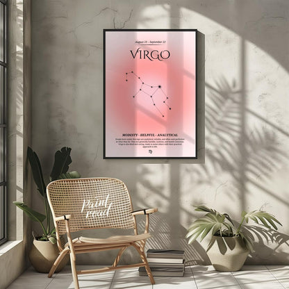 This Virgo zodiac sign poster highlights the characteristics of individuals born between August 23 … for other