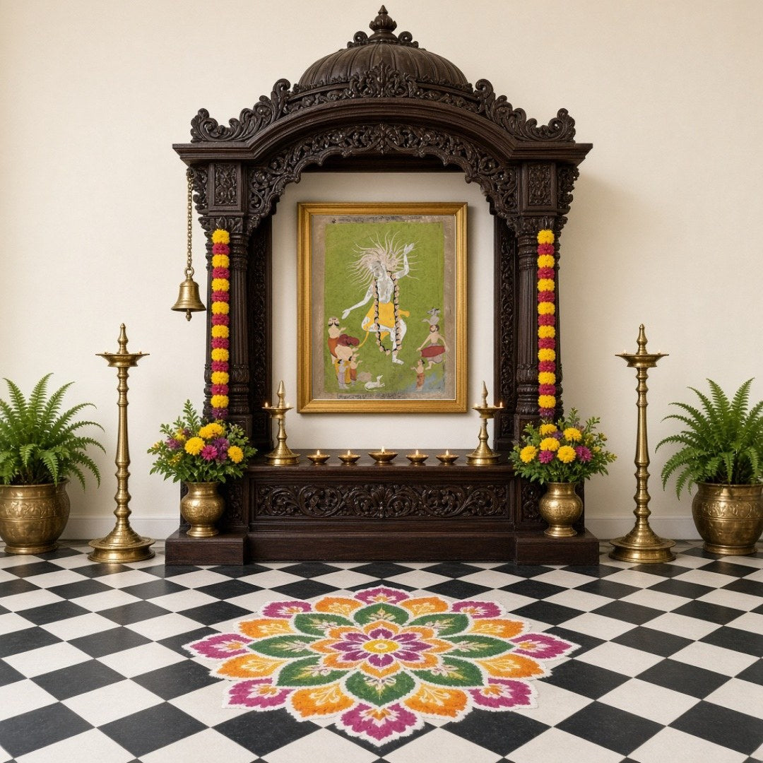 Experience the dynamic energy of Shiva in this stunning portrayal of his transformative dance. The for Home Temple