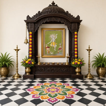 Experience the dynamic energy of Shiva in this stunning portrayal of his transformative dance. The for Home Temple
