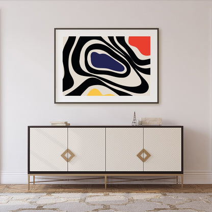 Transform your space with this striking abstract artwork that captivates with bold patterns and for Foyer