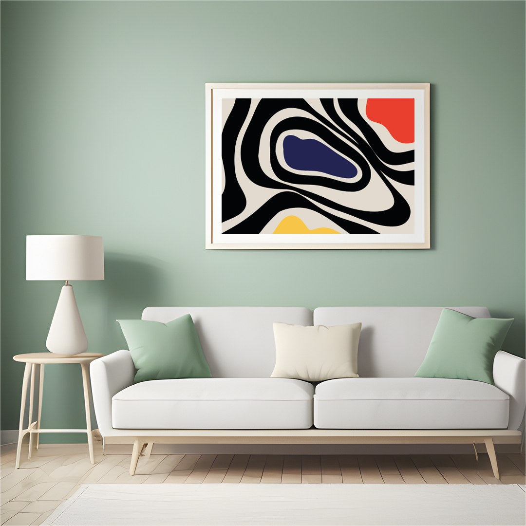 Transform your space with this striking abstract artwork that captivates with bold patterns and for Hall