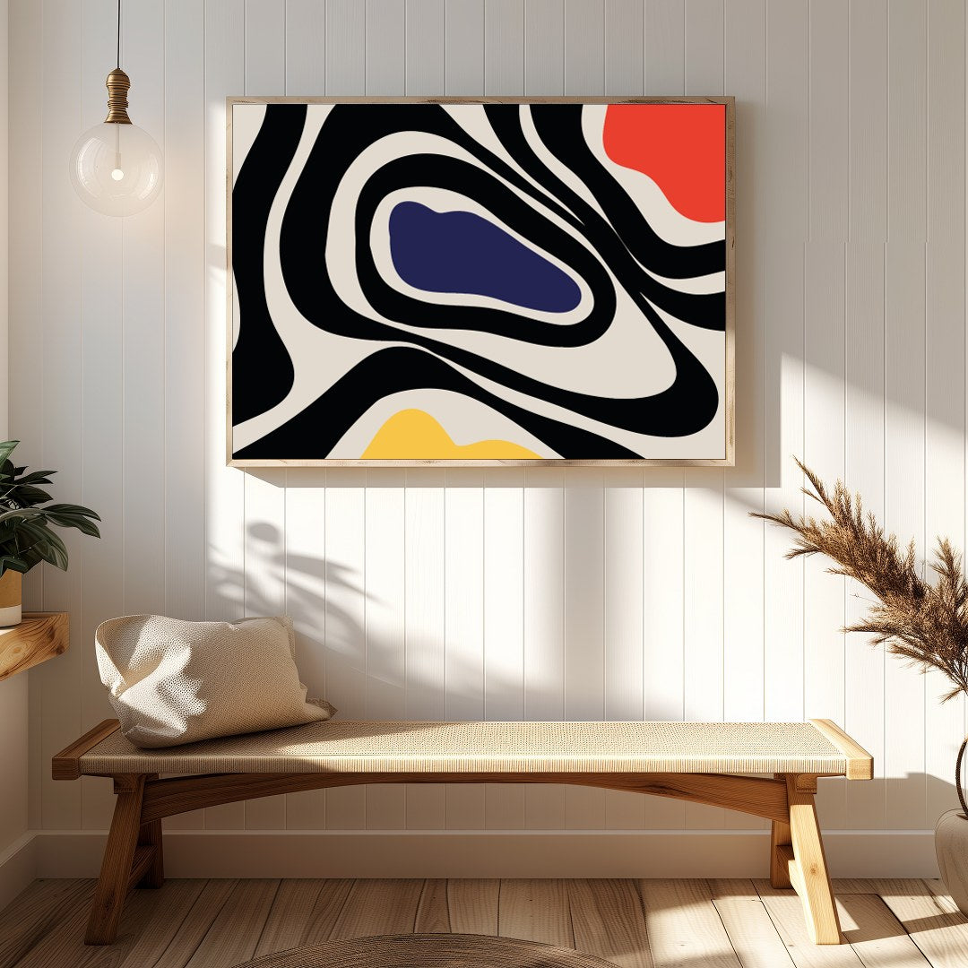 Transform your space with this striking abstract artwork that captivates with bold patterns and for Hallway