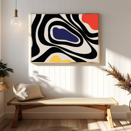 Transform your space with this striking abstract artwork that captivates with bold patterns and for Hallway