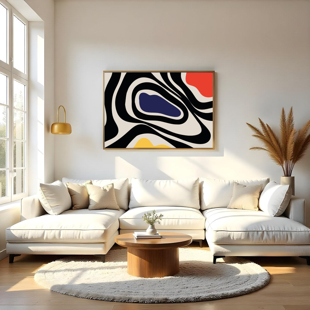 Transform your space with this striking abstract artwork that captivates with bold patterns and for Living Room