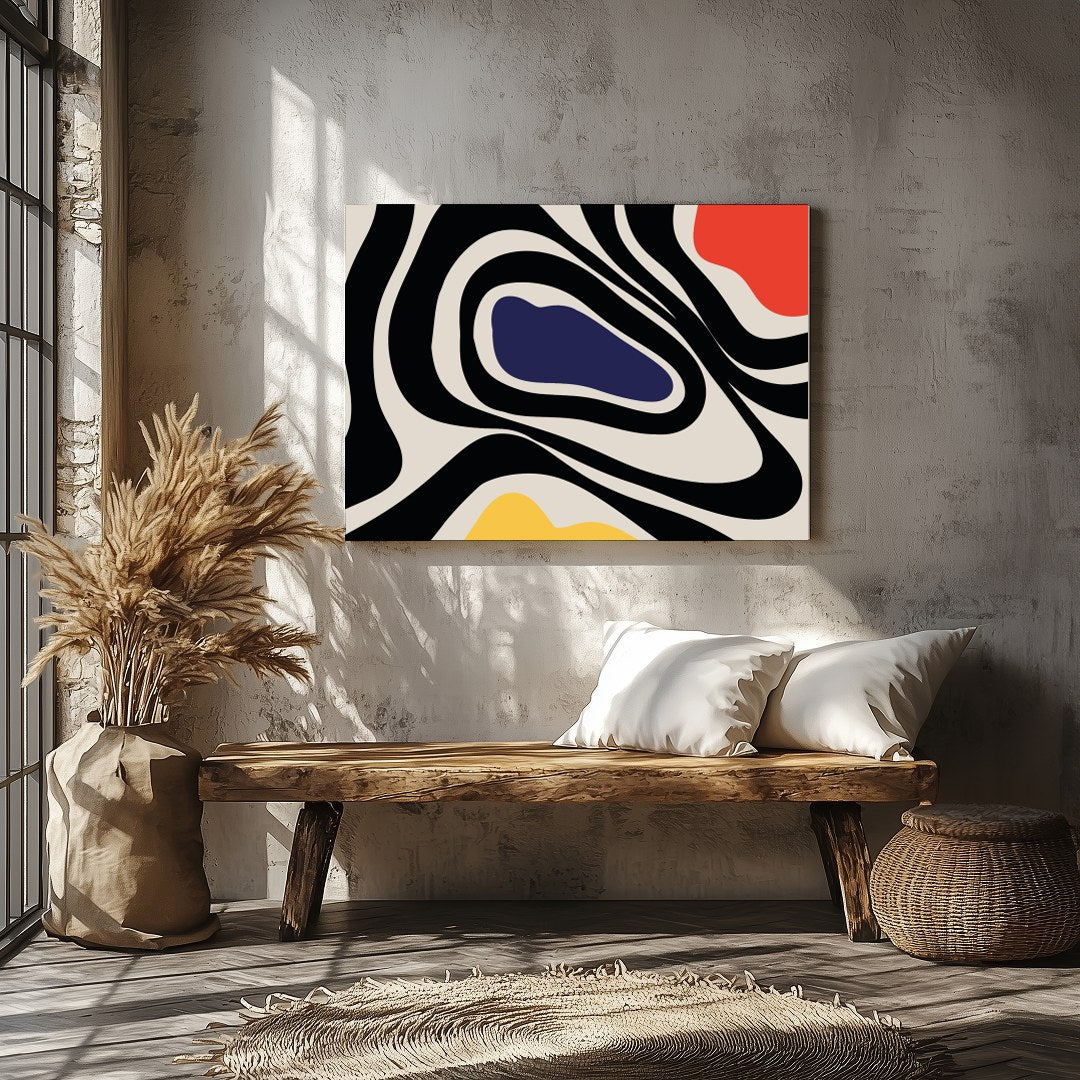 Transform your space with this striking abstract artwork that captivates with bold patterns and for Veranda