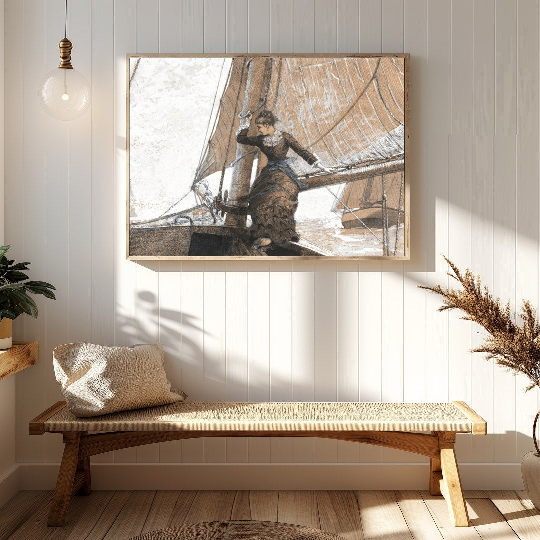 Capture the timeless elegance of a bygone era with this exquisite sailing scene. Featuring for Hallway